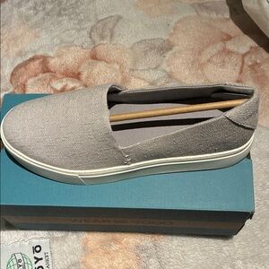 Toms Drizzle Grey Two Tone Slip-On Shoes